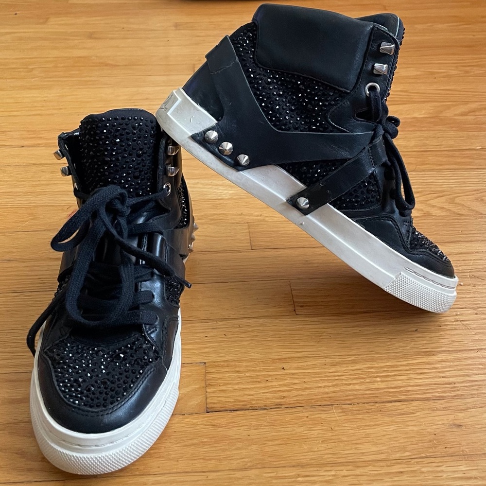 ASH Jewel Black High Top Sneakers. Size EU 36